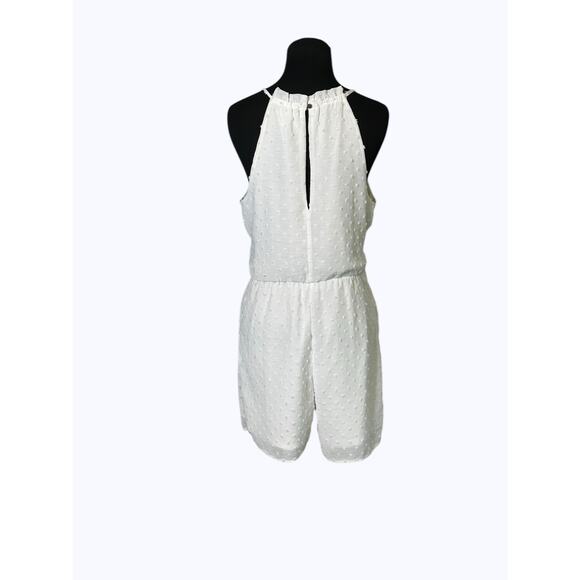 BAR III white swiss dot texture halter romper size Medium - Picture 15 of 16